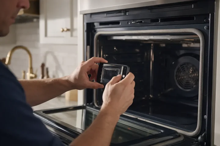 Model Label Locations Differ by Oven Configuration